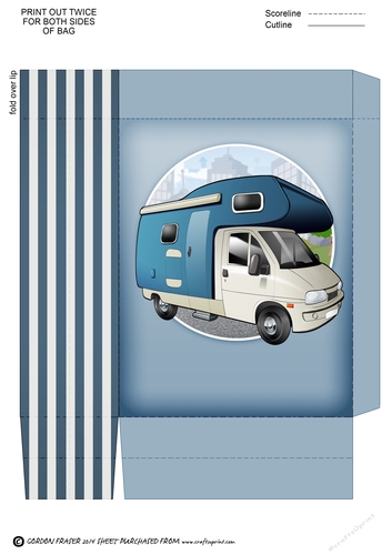 Mobile Home Blue Mini Gift Bag
