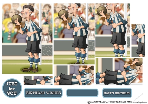 Blue and White Stripe Old Footballer Dude Pyramid
