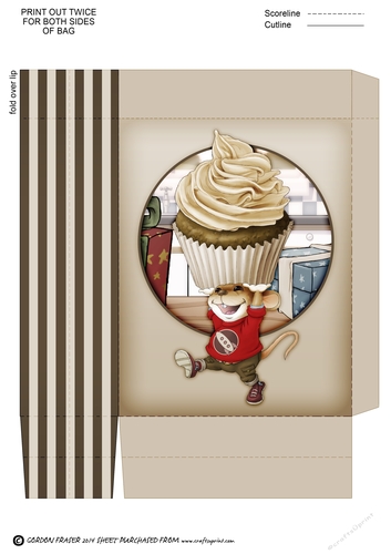 Mr Cup Cake Mouse (Chocolate) Mini Gift Bag