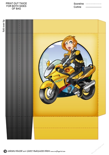 Biker Chick Yellow Mini Gift Bag