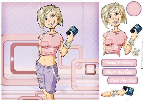 Teen Text Dudess Pink 8x8 Quick Card