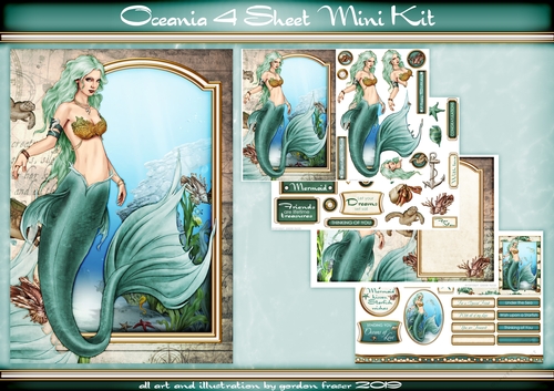 Oceania Mermaid 4 Sheet Mini Kit Aqua