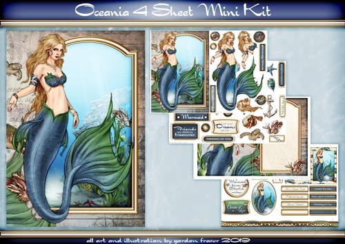 Oceania Mermaid 4 Sheet Mini Kit Blue