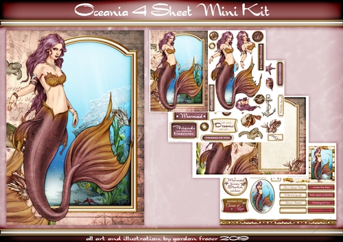 Oceania Mermaid 4 Sheet Mini Kit Dark Pink