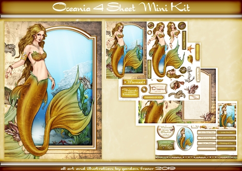 Oceania Mermaid 4 Sheet Mini Kit Gold