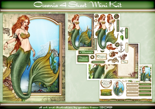 Oceania Mermaid 4 Sheet Mini Kit Green