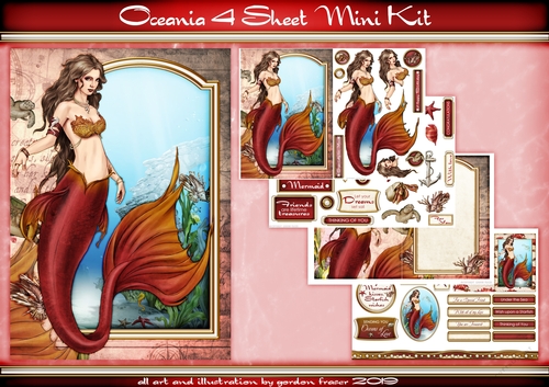 Oceania Mermaid 4 Sheet Mini Kit Red