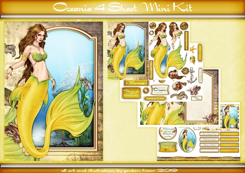 Oceania Mermaid 4 Sheet Mini Kit Yellow