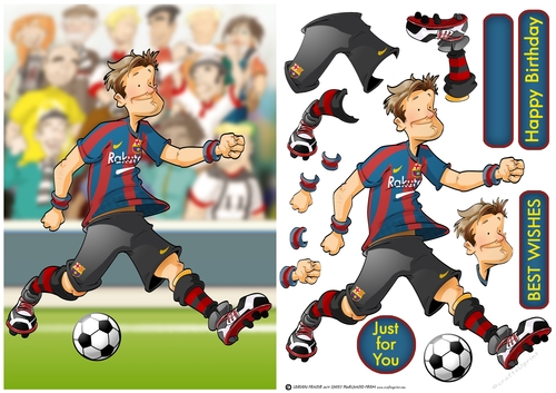 Football Dude Spanish Red and Blue
