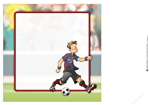 Football Dude Spanish Red and Blue 8x8 Insert