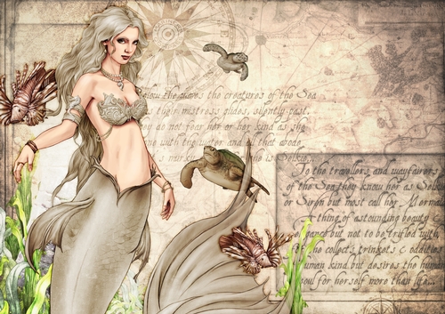 Oceania Mermaid Backing Paper Cream