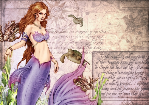 Oceania Mermaid Backing Paper Lilac