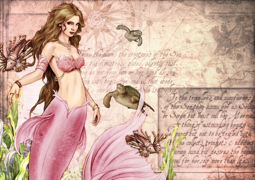 Oceania Mermaid Backing Paper Pink