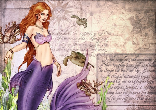 Oceania Mermaid Backing Paper Purple