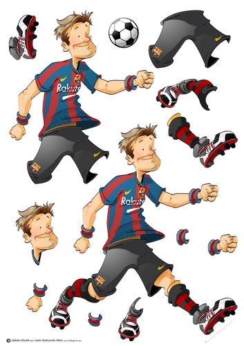 Football Dude Spanish Red and Blue Decoupage Sheet