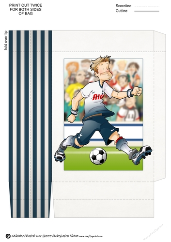 Football Dude White, Blue Fade Mini Gift Bag