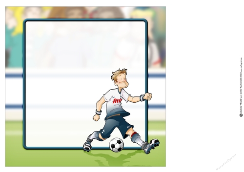 Football Dude White, Blue Fade 8x8 Insert