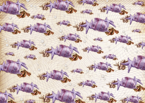 Oceania Mermaid Starfish Backing Paper  Lilac