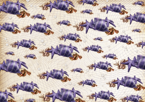 Oceania Mermaid Starfish Backing Paper  Purple