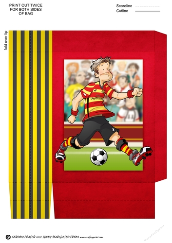 Football Dude Red, Yellow, Stripes Mini Gift Bag