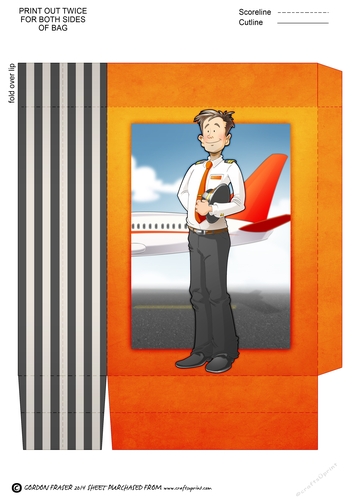 Airline Pilot Dude 2 (Orange) Mini Gift Bag