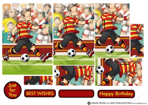 Football Dude Red, Yellow, Stripes Pyramid
