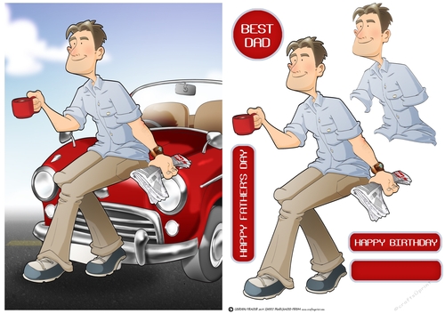 Best Dad Red Car