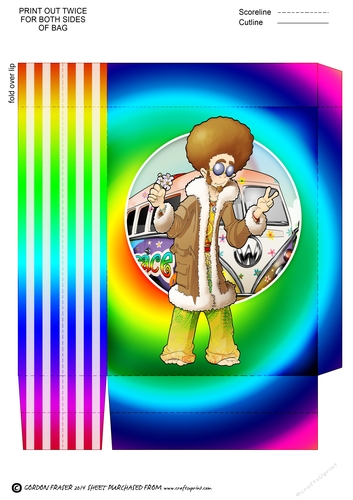 Hippy Dude with Camper Van Mini Gift Bag