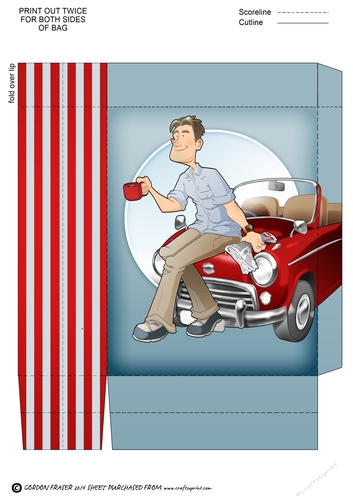 Best Dad Red Car Mini Gift Bag