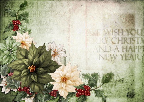 Poinsettia Christmas Spray Green