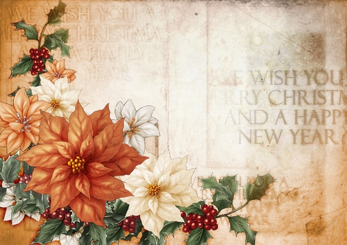 Poinsettia Christmas Spray Peach