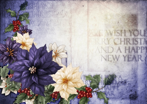Poinsettia Christmas Spray Purple
