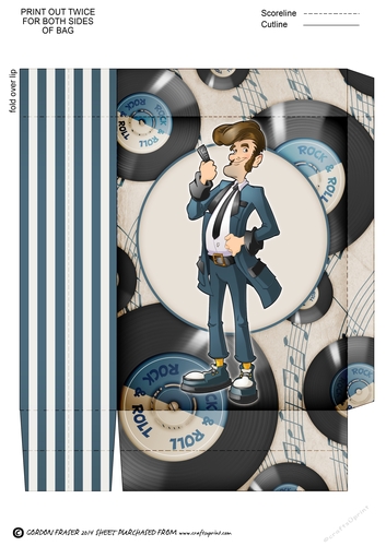 Teddy Boy Dude Blue Mini Gift Bag
