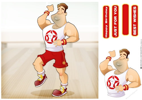 Get Fit Dude (Red) 8x8 Quick Card