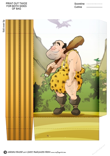 Caveman Dude Yellow Mini Gift Bag