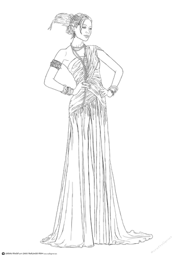 Art Deco Lady Alena Digital Stamp