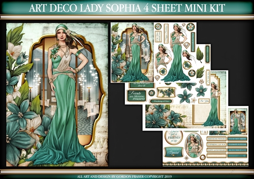 Art Deco Lady Sophia Aqua