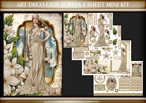Art Deco Lady Sophia 4 Sheet Mini Kit Cream