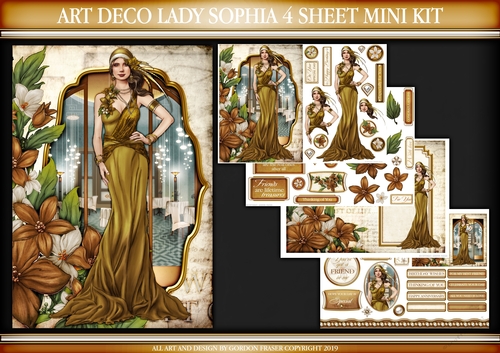 Art Deco Lady Sophia 4 Sheet Mini Kit Gold