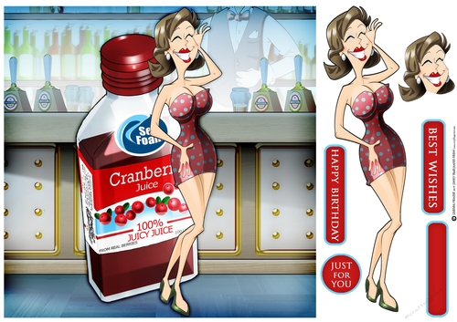 Cranberry Juice Dudess 8x8 Quick Card
