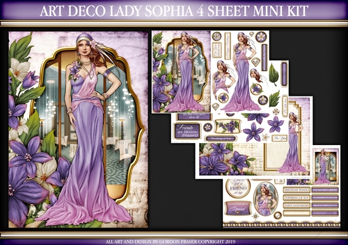 Art Deco Lady Sophia 4 Sheet Mini Kit Lilac