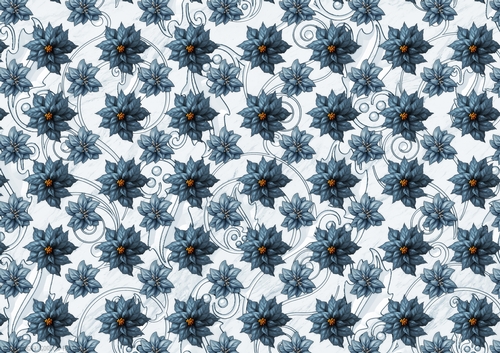 Poinsettia Christmas Spread Blue