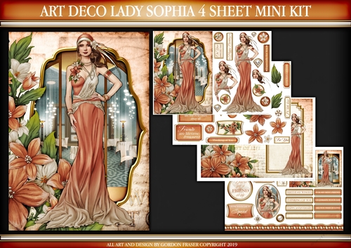 Art Deco Lady Sophia 4 Sheet Mini Kit Peach