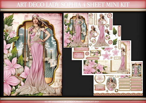 Art Deco Lady Sophia 4 Sheet Mini Kit Pink