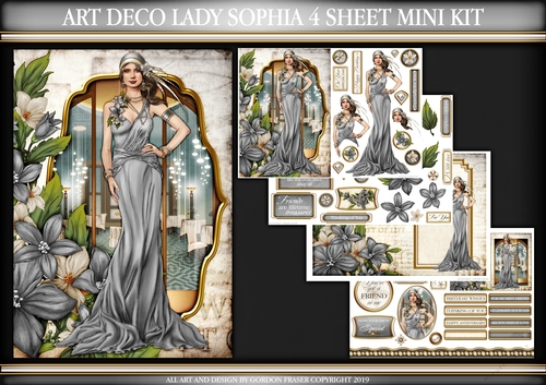 Art Deco Lady Sophia 4 Sheet Mini Kit Silver