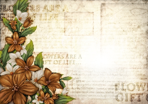 Sophia Floral Spray Paper Gold