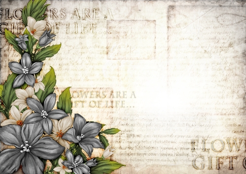 Sophia Floral Spray Paper Silver