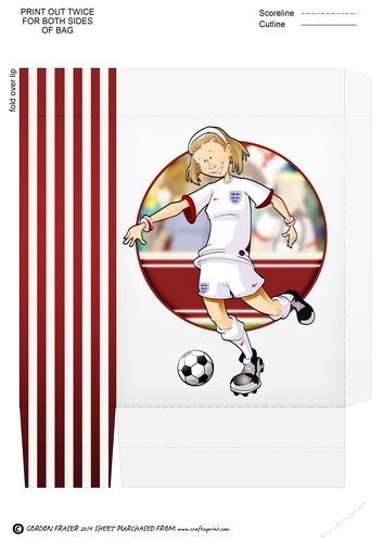 White and Red Football Girl Mini Gift Bag