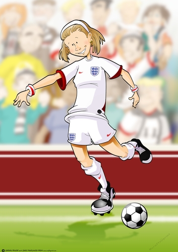 White and Red Football Girl A4