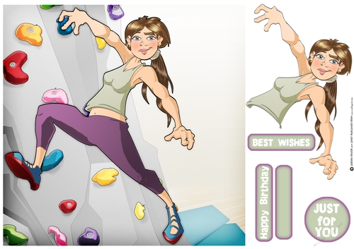 Indoor Climber Dudess 8x8 Quick Card